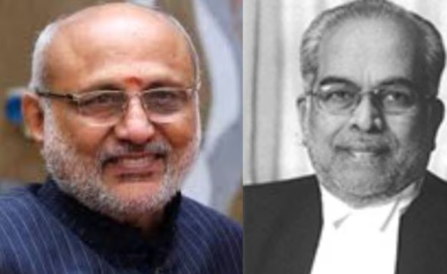 CP Radhakrishnan casting his vote in the 2025 Vice Presidential election.